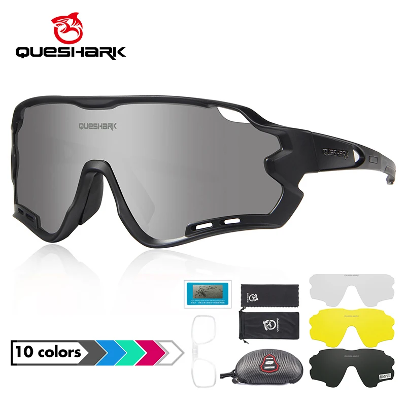 QUESHARK Women Men Polarized Cycling Sunglasses Sports MTB Bicycle Eyewear  Riding Road UV Mirror Bike Glasses Goggles QE44