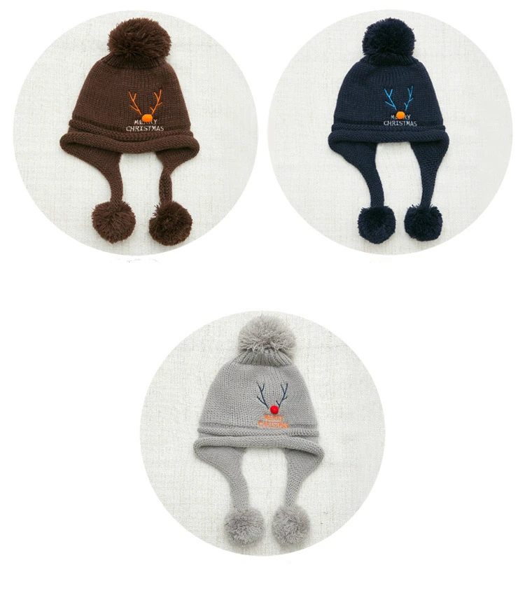 Maylisacc 5 Color Children's Autumn and Winter Hat Baby Warm Turtleneck Hat Merry Christmas Velvet Beanies for Boys and Girls