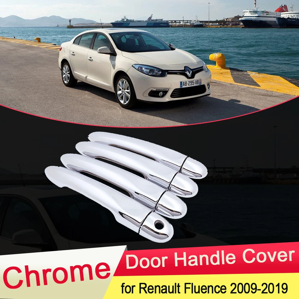

Хромированная Крышка для дверной ручки Renault Fluence 2009 ~ 2019, комплект накладок на крышку автомобиля, аксессуары для стайлинга 2010 2011 2012 2013
