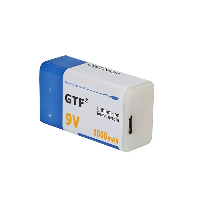 GTF 9V 6F22 USB батарея 1000mah 9V литий-ионная аккумуляторная батарея микро-usb батарея для игрушечный микрофон Пульт дистанционного управления KTV использовать ячейки