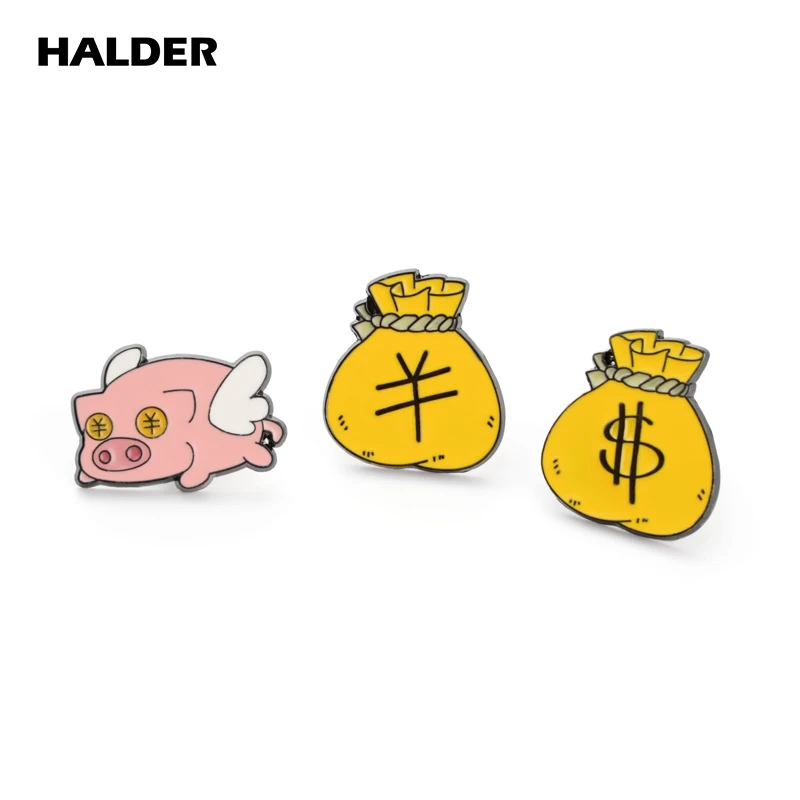 Halder Flying Pig Spotify Premium Smalto Lega Spille In Metallo Spille Accessori Per Gioielli Zaino Borse Distintivo All'Ingrosso