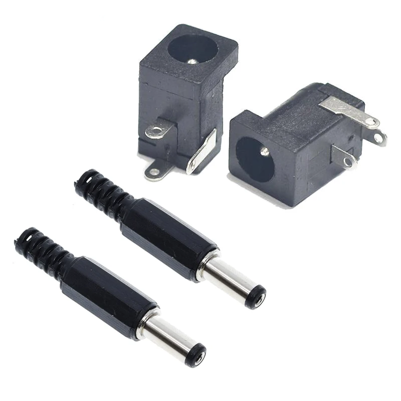 10 шт. DC-005 черные заглушки DC Мощность с разъемом типа Jack DC005 5 5*2 1 мм 2 гнездо Круглый