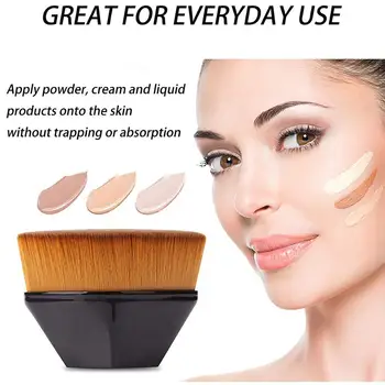 

Pro Seamless Foundation Brush stamps soft base contour round portable Flat Cream makeup brushes for BB CC cream beauty tools