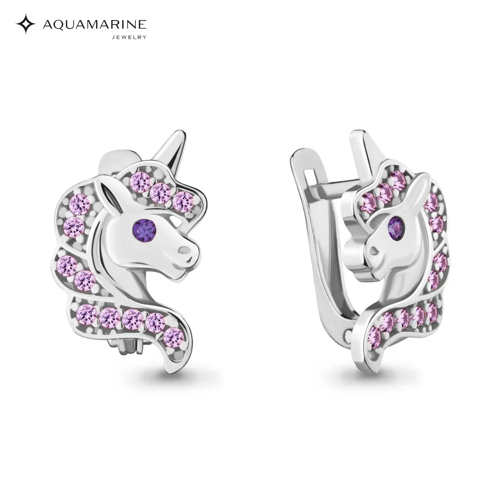 Детские серьги AQUAMARINE без вставок Серебро 925 пробы | Украшения и аксессуары