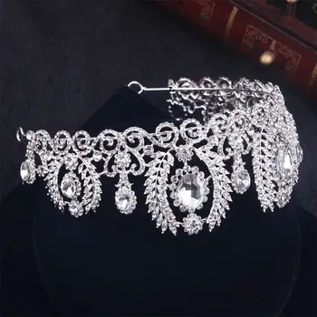

Bridal Crown Tiara Baroque Crown Crystals Wedding Hair Accessories for Girls