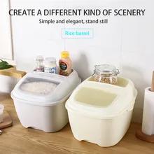 Ведро для хранения риса с ложкой большой емкости герметичный ящик для хранения еды для кошек сухой корм для животных антиокислительный Домашний Органайзер d5