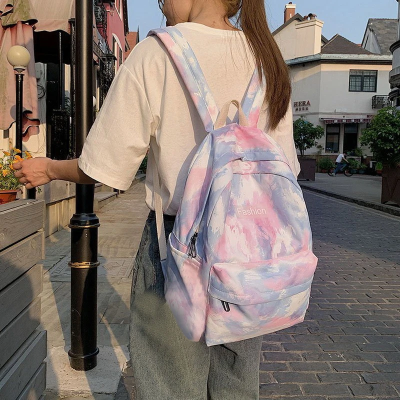 Mochila de Color mixto de hombro de moda para chica adolescente, morral de viaje|Mochilas| - AliExpress