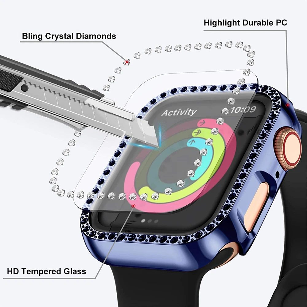 Apple watch 6 se ̽ 40mm 44mm HD ȭ  ũ ȣ + ¦̴ ̾Ƹ PC  iwatch 5 4 3 ̽ 42 38mm