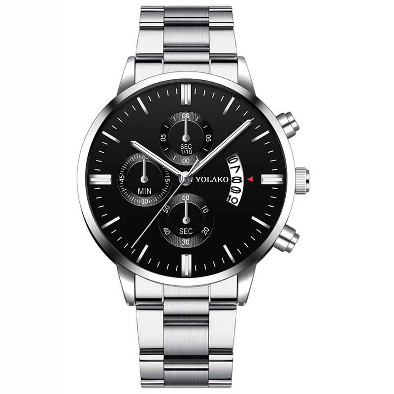 Mens Brand Watches Fashion Men Business Casual Stainless Steel Analog Quartz Wristwatch Male Black Leather Bracelet Watch Clock 