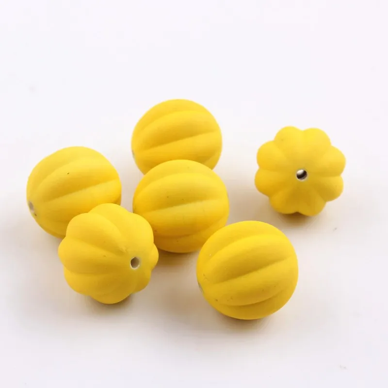yellow Kwoi vita Новинка цветные пластиковые акриловые резиновые бусины «арбуз» для массивное Ожерелье «сделай сам» 20 мм 100 шт в партии - Цвет: yellow