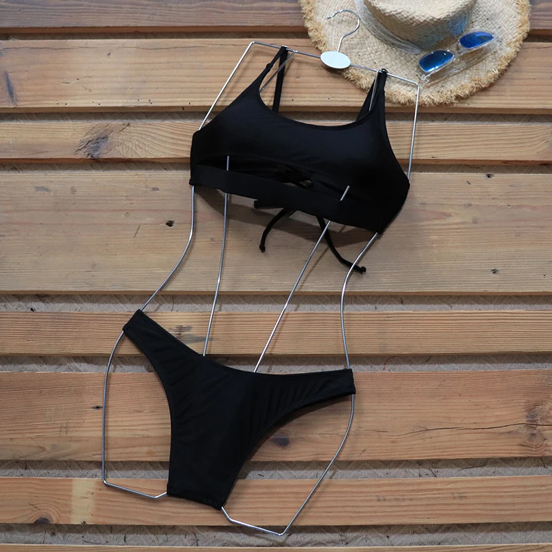 Riseado Cut Out Bikinis Set 2020 Swimwears Women Swimsuits High Cut Bikinis Sexy biquini Strap Beachwear Lace Up Bathing Suit