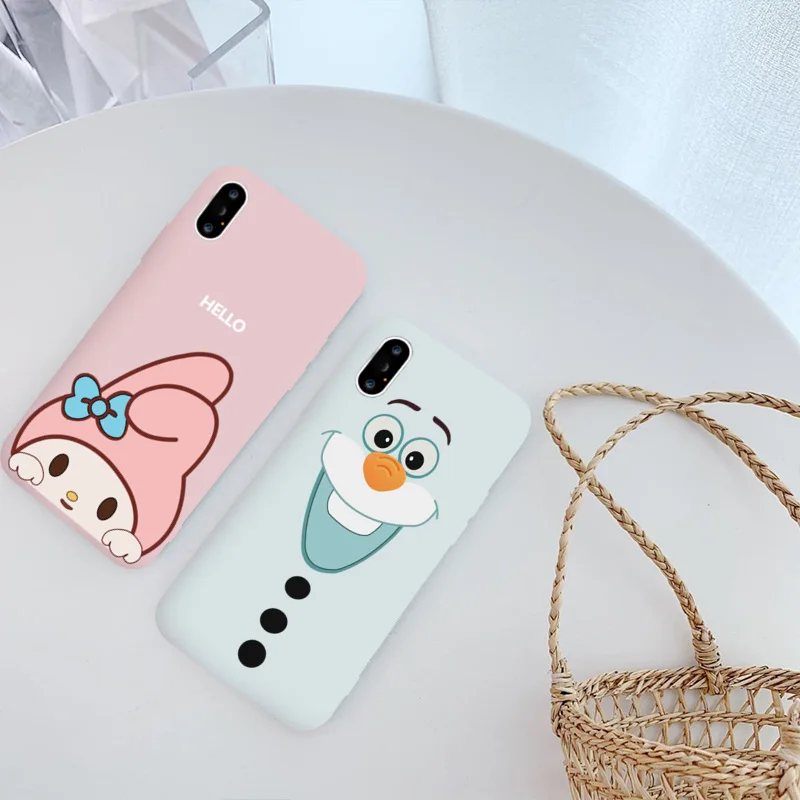 JAMULAR мультфильм Олаф Мелодия Телефон чехол для iPhone 7 XS MAX XR X 8 6 6s Plus розовый белый Силиконовый Мягкая задняя крышка милый чехол