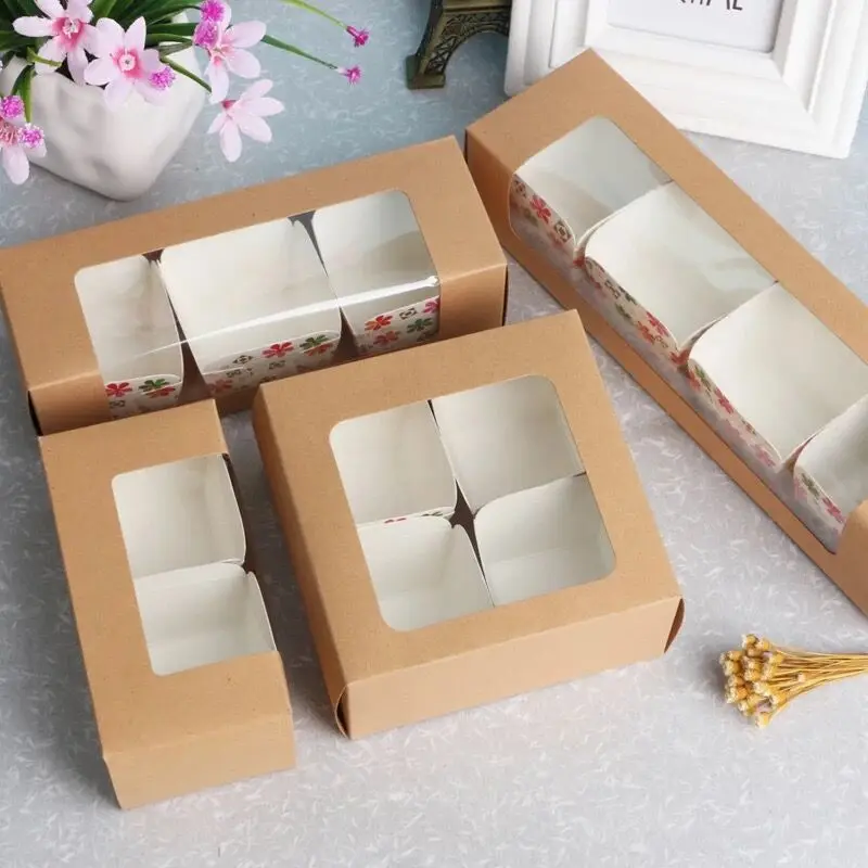 

Paper boxes for cakes macaron kraft box with window paper cake cookies packaging box for wedding cake cookies box
