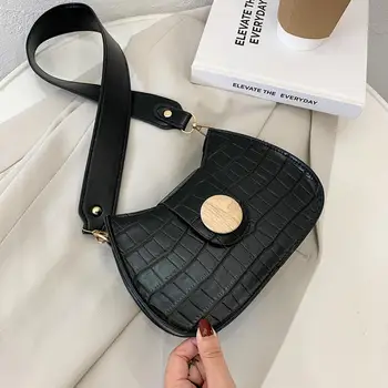 

Fashion Alligator Pattern Handbag Totes Women Casual Small PU Leather Underarm Shoulder Bags Travel Street Shopping Purse