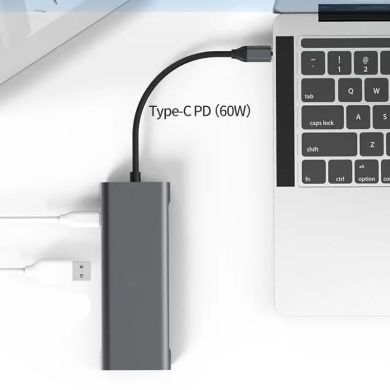 9 в 1 USB C концентратор ключ с Ethernet для MacBook Air Pro и других типов C ноутбука D08B