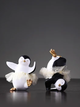 

Nordic penguin set resin simulation animal small ornaments fairy garden Miniature figurines home decoration accessories