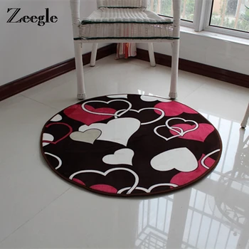 

Zeegle Heart Pattern Round Carpet For Linving Room Floor Mat Kid Room Anti-Slip Bathroom Mat Home Decoration Door Area Rug