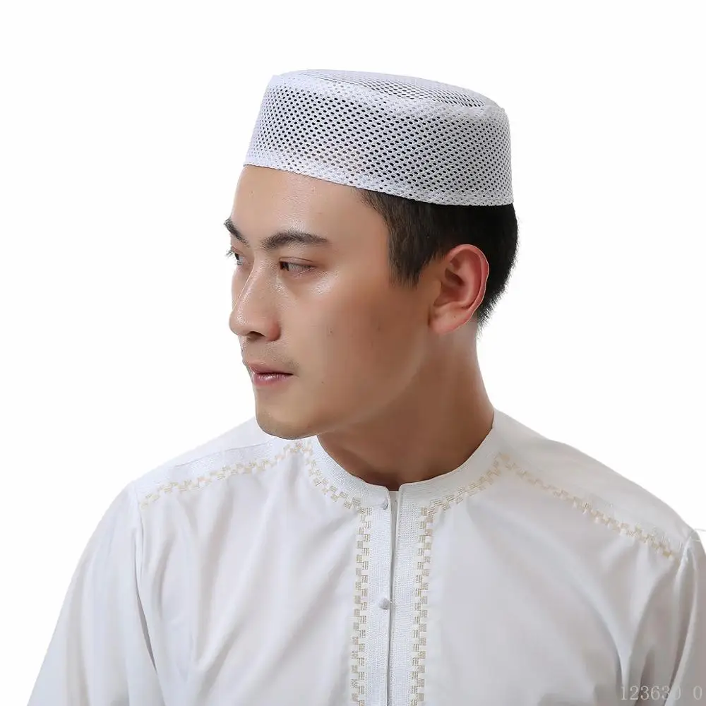 Hat Cotton Black White Mesh Prayer Hats 