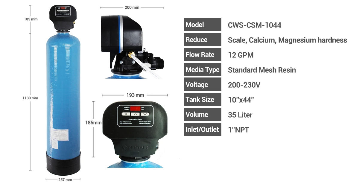 Coronwater 12 gpm умягчитель воды CWS-CSM-1044 фильтр для воды для жесткости