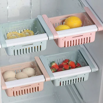 

Refrigerator Space Saving Foods Storage Baskets Kitchen Multifunction Pull-out Drawer Type Storage Rack Fruit Vegetable Holder