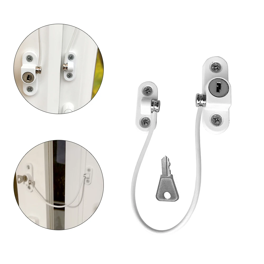 

1PC Child Safety Locks Window Door Cable Ventilator Kid Lock Baby Security Locking Keyed Opening Restrictor For Baby Protection
