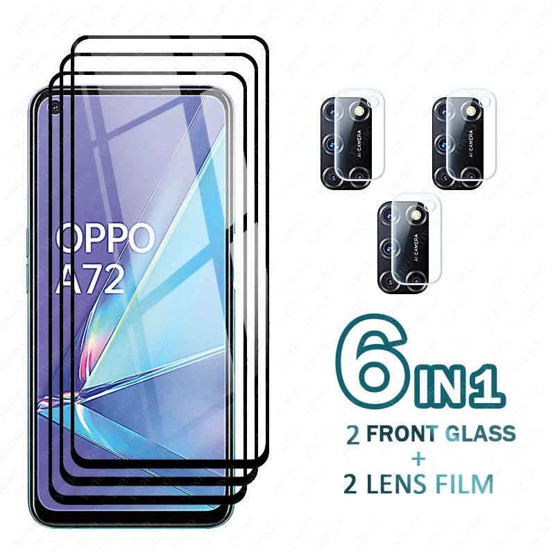 Закаленное стекло для oppo a 72 защитная пленка экрана 72a 6 5 дюйма Защитная объектива