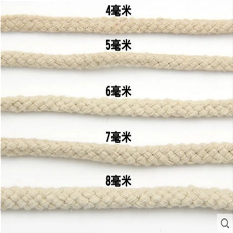 8MM 10MM Natural White 100% Cotton Hollow Braided Cord Rope Craft Macrame  Draw String 