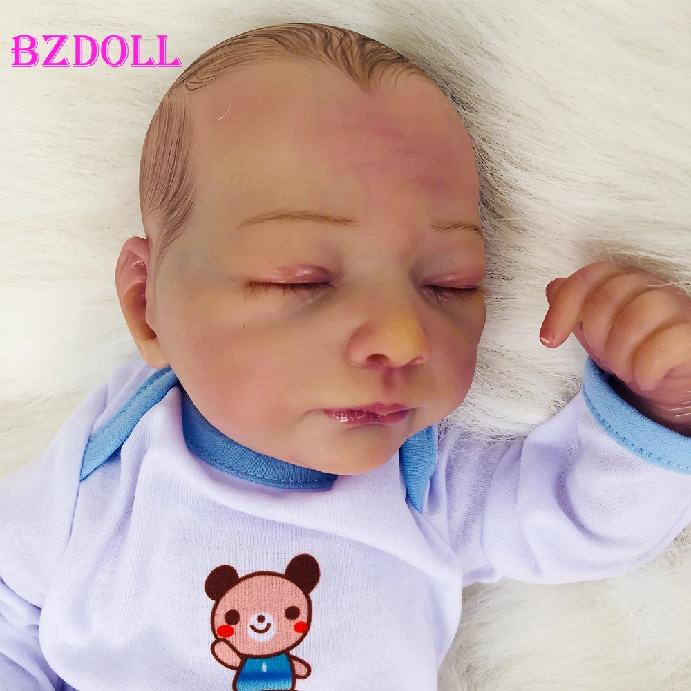 45 см мягкая силиконовая кукла для новорожденного спящего мальчика игрушка