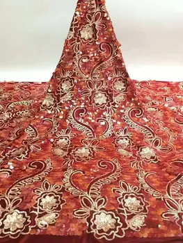 

Sequins Lace Fabric African Nigerian 2020 High Quality French hot sale for Swiss Wedding Party Dress Net Mesh Lace CJB002