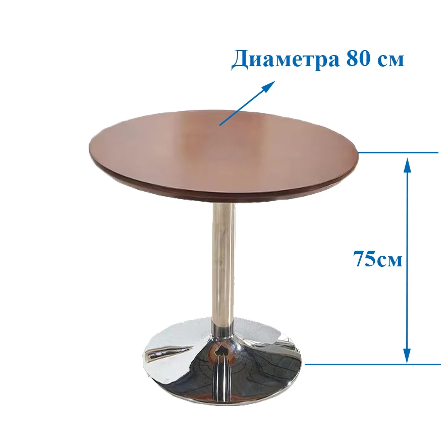 Домашний обеденный стол с белой краской стол на базе из нержавеющей стали кухонный стол круглый стол современный стол - Цвет: wood Diameter80cm