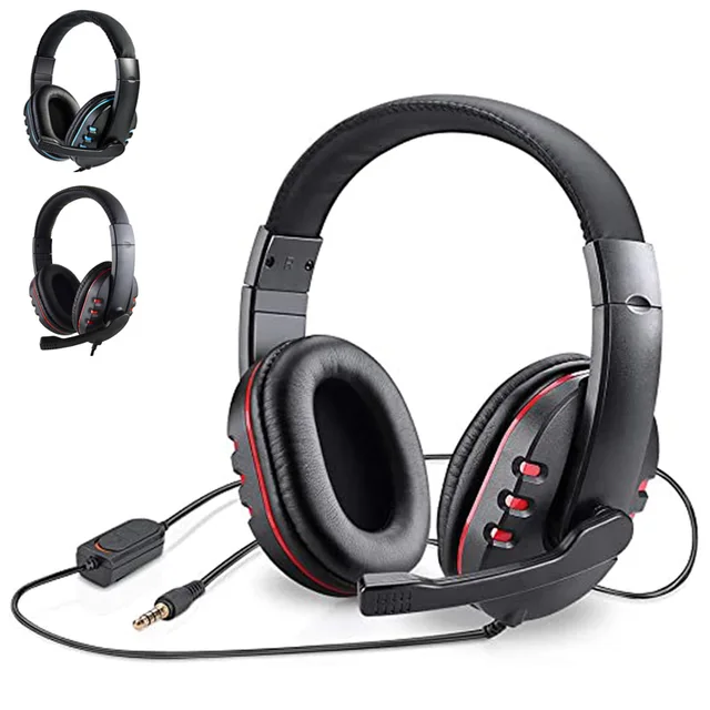 Stereo Gaming Headset For Xbox one PS4 PC 3.5mm Wired Over-Head Gamer Headphone With Microphone Volume Control Game Earphone 1