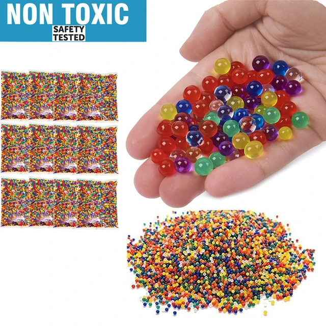 Perlas de agua cristal coloridas para niños, Gel no tóxico, agua del suelo,  juego sensorial, gemas