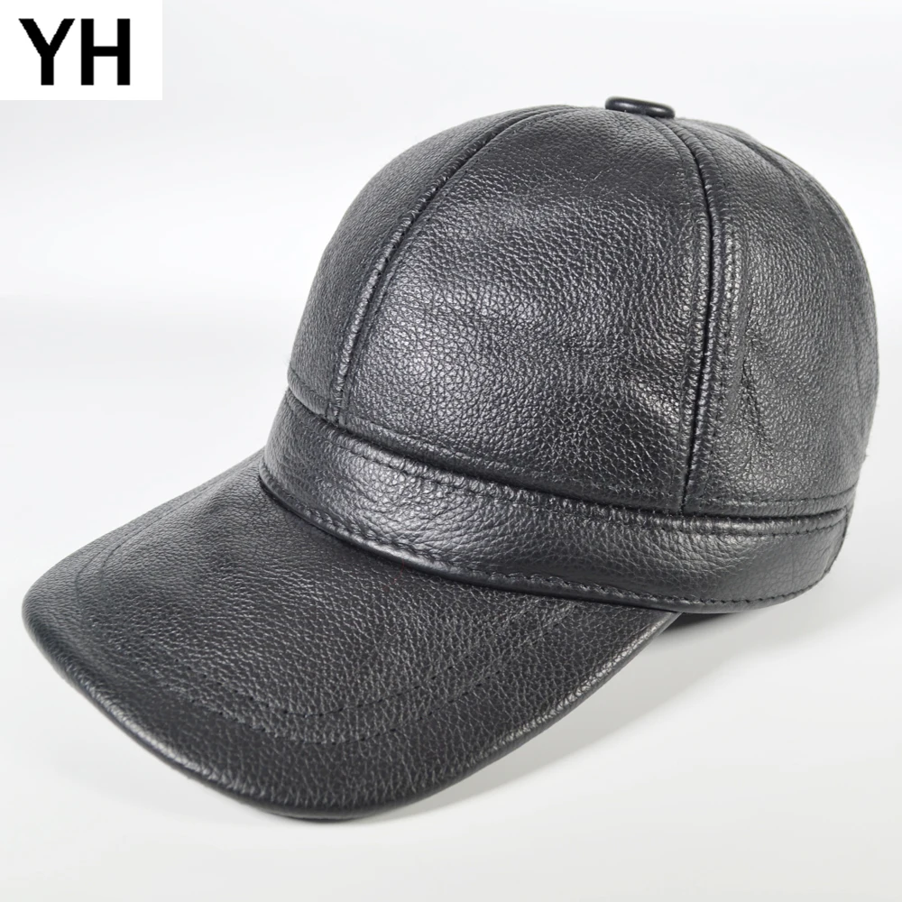 2020 New Style Men Real Genuine Leather Baseball Caps Brand Casual Hat Luxurious Hot Sale Cowhide Cap | Аксессуары для одежды