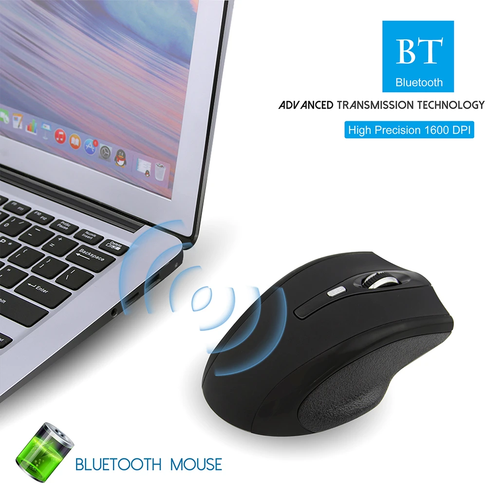 Беспроводная мышь Bluetooth BT 3 0 перезаряжаемая эргономичная компьютерная игровая