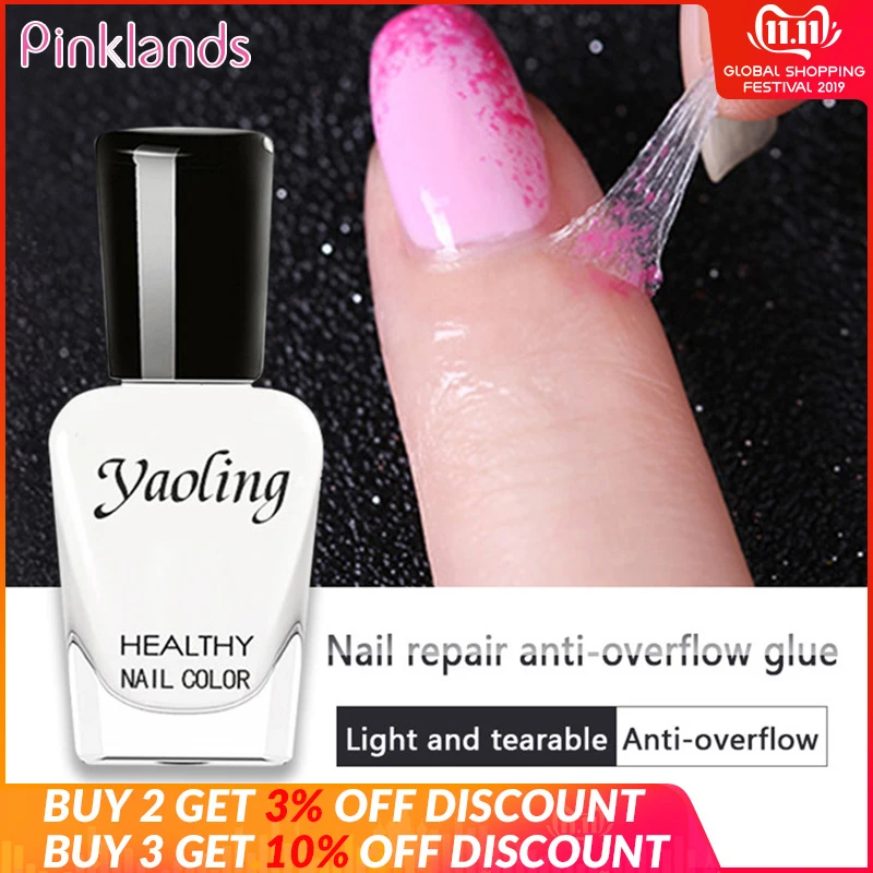 

8ml/bottle Nail Anti-overflow Nail Glue Anti-freezing Peel Off Liquid Tape DIY Nail Art Accessories Nail Paste Adhesive Tool
