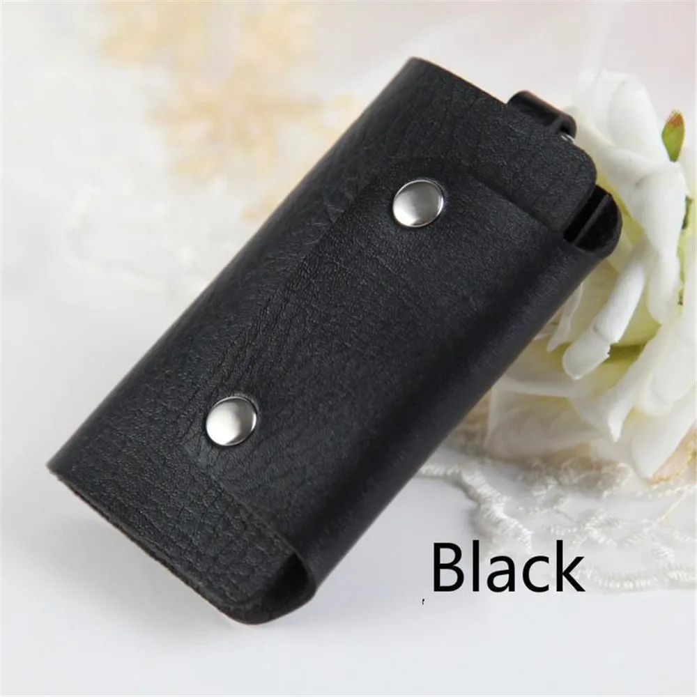 Black Горячая Распродажа, новинка, ключница из искусственной кожи, держатели, автомобильный брелок для ключей, сумка, чехол, кошелек, чехол, переносные карманные ключи, органайзеры - Цвет: Black