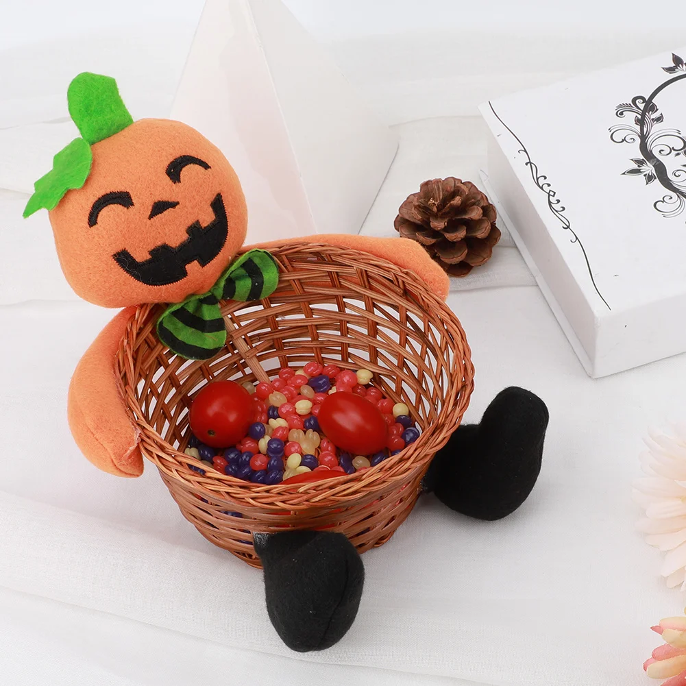 Корзина для хранения конфет на Хэллоуин, корзина для фруктов в стиле тыквы, вечерние декоративные рождественские корзинка для конфет на Хэллоуин