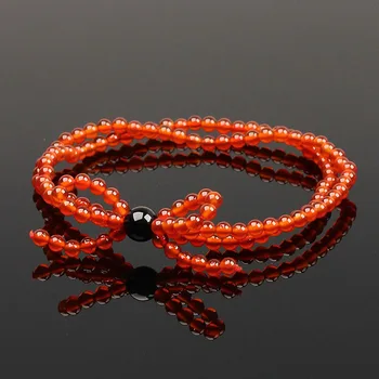 

Light-up natural red agate bow multi-circle multi-layer bracelet