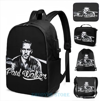 

Funny Graphic print Paul Pop-Art USB Charge Backpack men School bags Women bag Travel laptop bag
