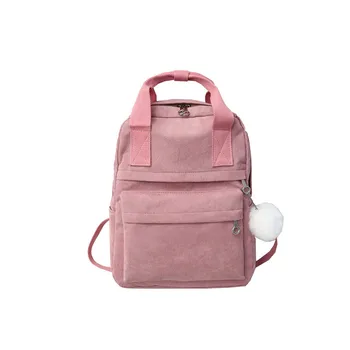 

1PCS New Winter School Style Velvet Solid Shoulder Bag Simple and Fashionable Backpack