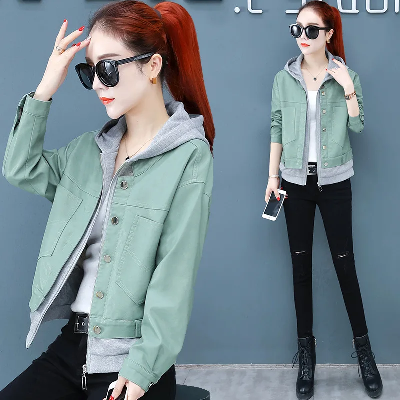 

Retro Coat Women's 2019 New Style Spring And Autumn Korean-style Loose-Fit Short on Clothes Early Autumn Clothing Versatile Leat