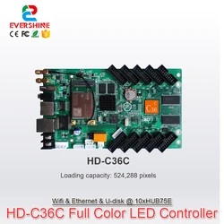 Huidu HD C36 c36c de asynch cor cheia tela led suporte wi fi cartão de controle mais amplo 8192 mais alto 1024 e controle de aplicativo móvel
