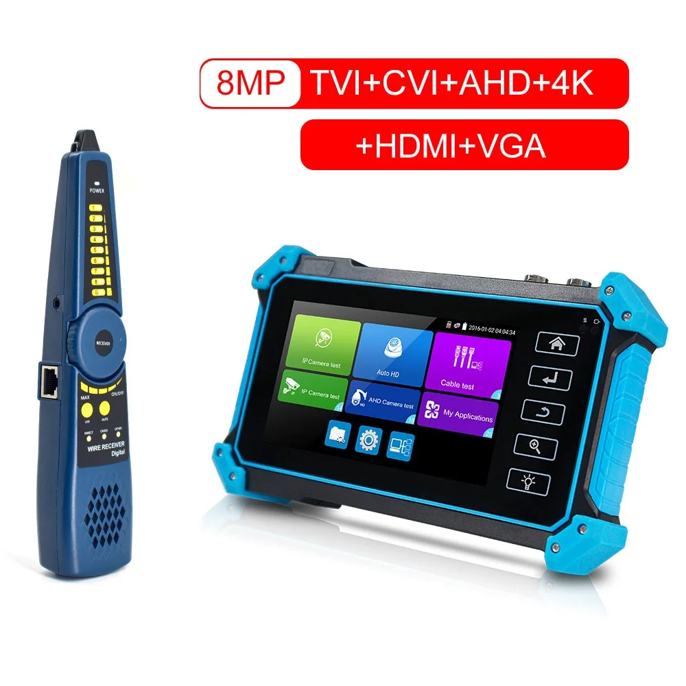 US $160.56 Pegatah 8MP HDMI VGA input CCTV tester cctv monitor for camera Ip camera tester IPC tester poe testers camera CCTV camera tester