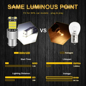 

2pcs P21W 1156 BA15S LED Bulbs 4014 LED Car Turn Signal Reverse Brake Ligh 6500K Xenon White Car LED Lights