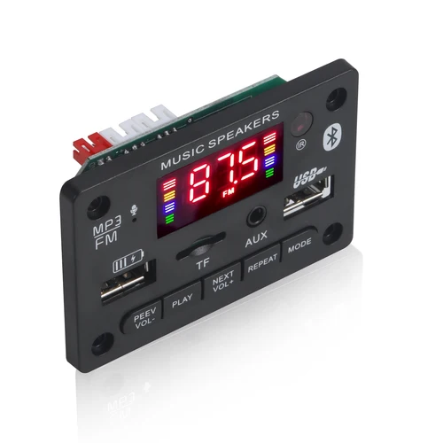 블루투스 5.0 MP3 디코딩 보드 모듈, 무선 자동차 USB MP3 플레이어, TF 카드 슬롯, USB FM, 마이크 핸즈프리 제어, 6V, 12V 4