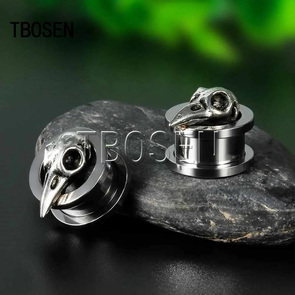 TBOSEN, серьги-тоннели для ушей, Эспандеры, шпильки из нержавеющей стали, винтовые измерители, модные украшения для пирсинга тела, подарок