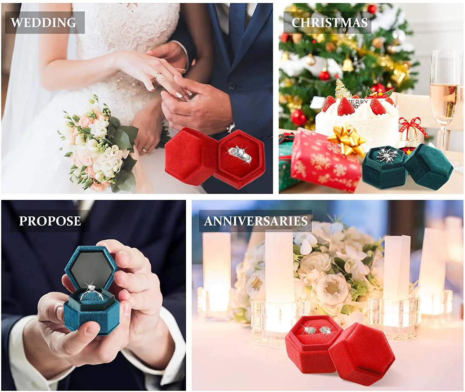 Genenic Velvet Ring Box With Detachable Lid Earings Heirlooms Holder For Proposal Engagement Wedding Ceremony Proposal Wholesale new jewelry box satin cloth jewelry box display holder with detachable lid ring box gift jewelry box necklace box