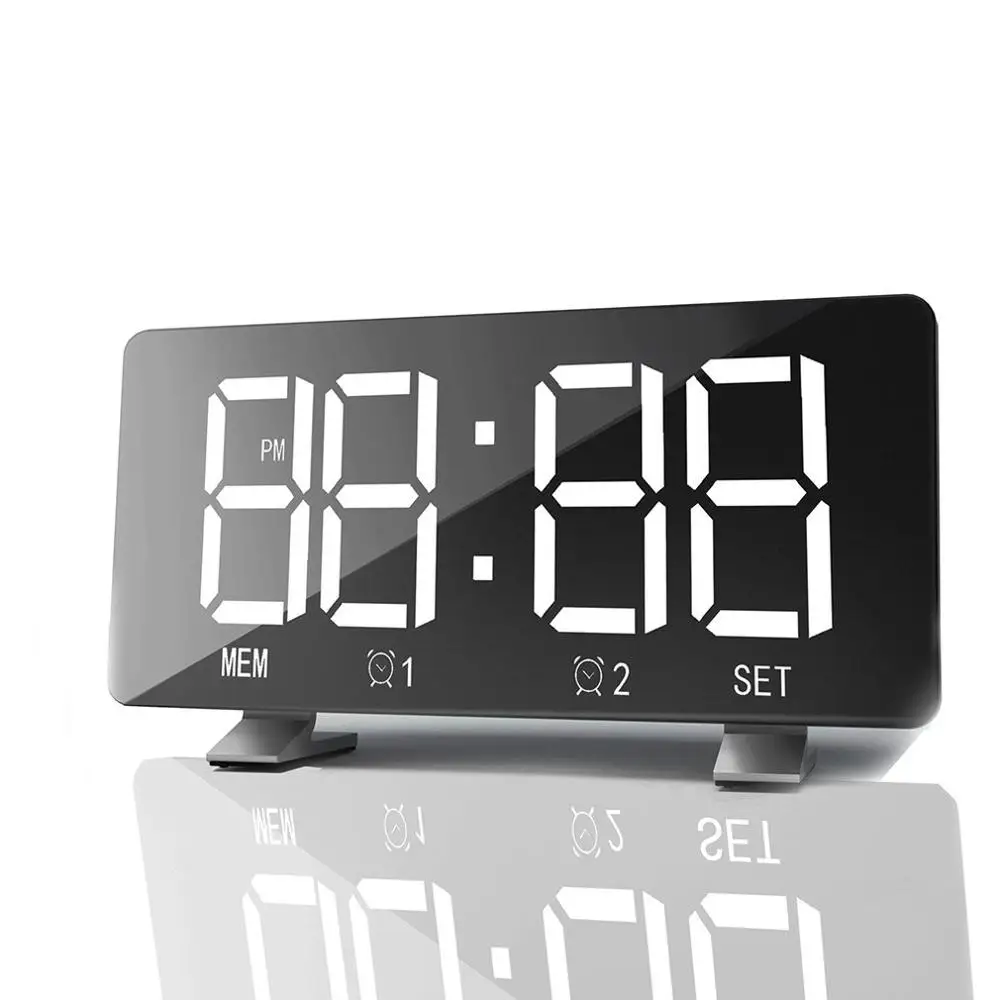 Led Radio Alarm Clock Creative Snooze Electronic Clock Desk Clock Bedroom Office Usb Charging Alarm