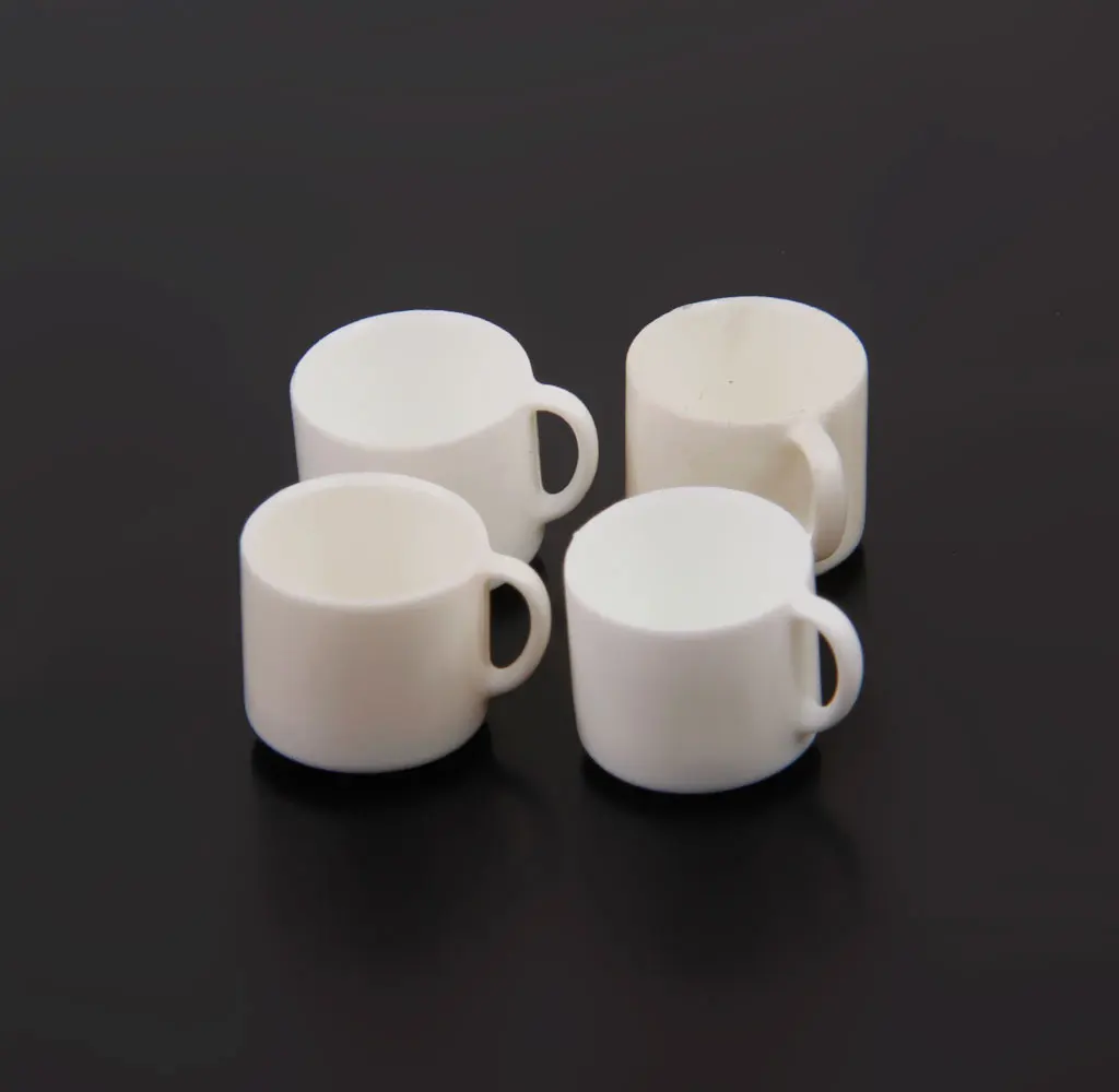 4pcs White Coffee Cup Tea Cups - 1/12 Scale Dollhouse Miniature Kitchen Accessories