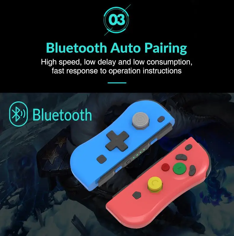 Беспроводной Bluetooth левый и правый внутренний игровой контроллер геймпад для N-Switch NS Joycon игра для N-Switch консоль NFC геймпады